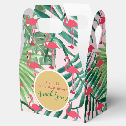 Ballotins Boîtes à cadeaux personnalisées Flamingos de feuil (Ouvert)