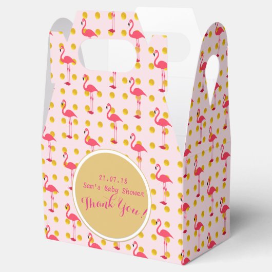 Ballotins Boîtes à pignon personnalisées Rose Flamant Rose O (Ouvert)