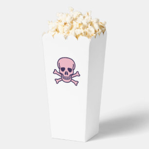 Ballotins Boîtes à pop-corn blanc crâne rose