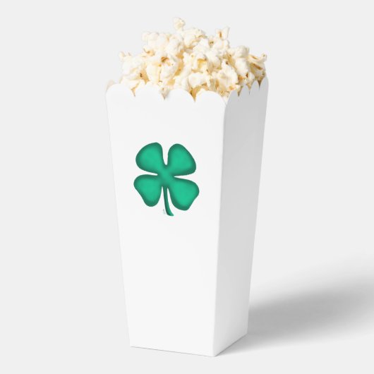 Ballotins Boîtes à pop-corn blanc Lucky 4 Leaf Irish Clover (Sauté)