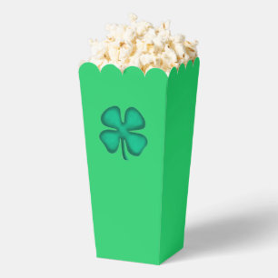 Ballotins Boîtes à pop-corn vert Lucky 4 Leaf Irish Clover