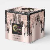 Ballotins Boîtes de beauté noire Rose de logo (Arrière)