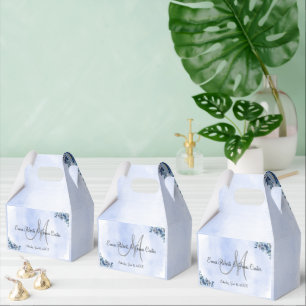 Ballotins Boîtes de bonbons de mariage florales bleues fanta