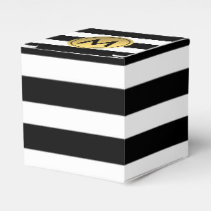 Ballotins Boîtes de cadeaux de fête à rayures noires et blan