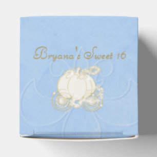 Ballotins Boîtes de cadeaux de fête bleues de Carrosse en Or