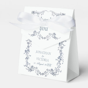 Ballotins Boîtes de cadeaux de mariage à fleurs vintage bleu