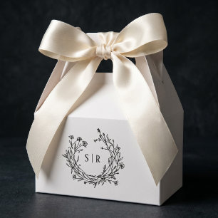 Ballotins Boîtes de cadeaux de mariage à monogramme floral é