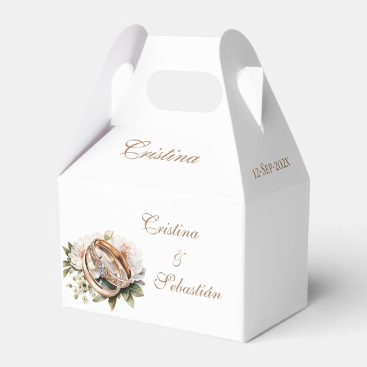 Ballotins Boîtes de cadeaux de mariage boho (Arrière)