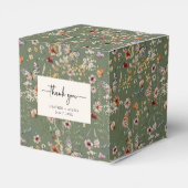 Ballotins Boîtes de cadeaux de mariage Boho Merci Vert (Arrière)