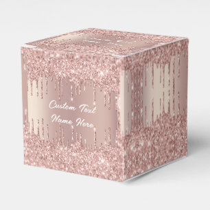 Ballotins Boîtes de cadeaux de mariage Rose Gold Texte perso