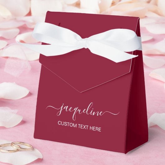 Ballotins Boîtes de cadeaux de tente Bourgogne avec texte pe (Mariage)