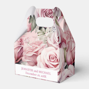 Ballotins Boîtes de Faveur à l'Aquarelle de Roses Roses