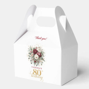 Ballotins Boîtes de Faveur d'Anniversaire 80 Burgundy Blush