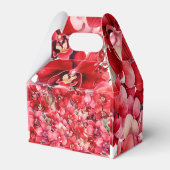 Ballotins Boîtes de faveur d'aquarelle d'orchidées rouges (Arrière)