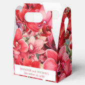 Ballotins Boîtes de faveur d'aquarelle d'orchidées rouges (Ouvert)