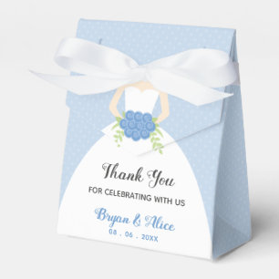 Ballotins Boîtes De Faveur De Mariage Bleu (Gown De Mariage)