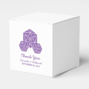 Ballotins Boîtes de Faveur de Mariage de Dés D20 Violet