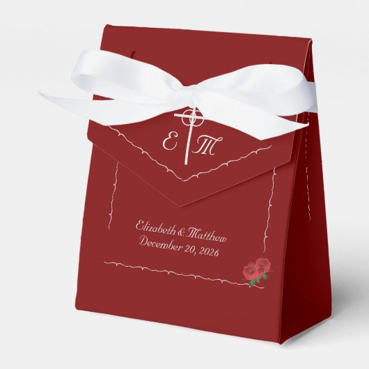 Ballotins Boîtes de faveur de roses fines (Verso)