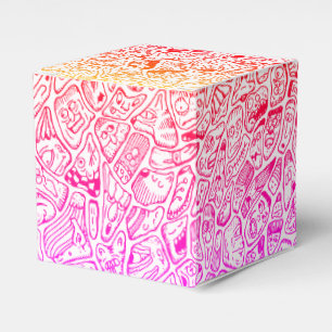 Ballotins Boîtes de faveur de visages multicolores de dessin