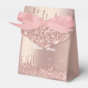 Ballotins Boîtes de Faveur ou Cadeaux Pailletées Or Rose Tex