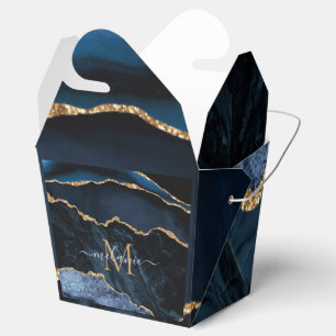Ballotins Boîtes de Faveur Pailletées Or Bleu Cadeau Personn