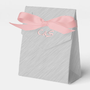 Ballotins Boîtes de faveur personnalisées argent brossé