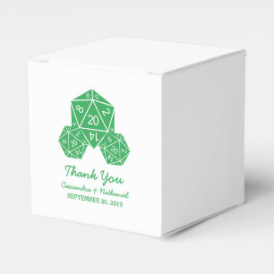 Ballotins Boîtes De Faveur Vert D20 Dice Mariage