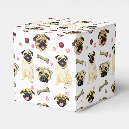 Ballotins Boîtes de faveurs à thème Pug (Verso)