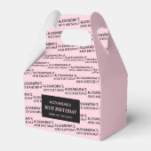 Ballotins Boîtes de faveurs d'anniversaire Rose Pâle Nom & Â (Arrière)