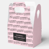 Ballotins Boîtes de faveurs d'anniversaire Rose Pâle Nom & Â (Ouvert)