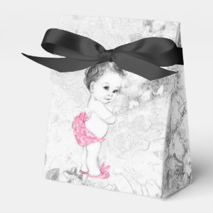 Ballotins Boîtes de faveurs de baby shower rose et gris doux