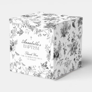 Ballotins Boîtes de Faveurs de Baptême Florales en Toile de