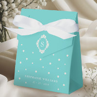 Boîtes de faveurs de douche de mariage chic bleu s