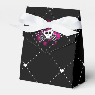 Ballotins Boîtes de faveurs de fête aux crânes roses et aux