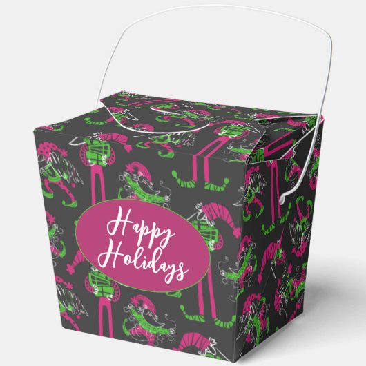 Ballotins Boîtes de faveurs de lutin de Noël drôle (Recto)