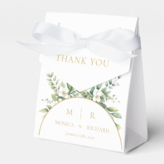 Ballotins Boîtes de Faveurs de Mariage à Monogramme Botaniqu