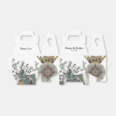 Ballotins Boîtes de Faveurs de Mariage à Motif Floral Blanc (Déplié)