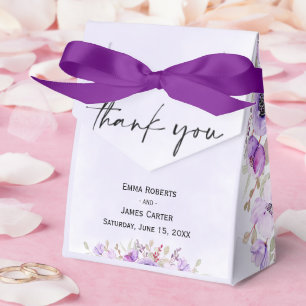 Ballotins Boîtes de Faveurs de Mariage Fleuries Violettes