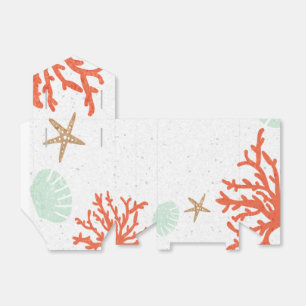 Ballotins Boîtes de faveurs de récif de corail de plage coqu