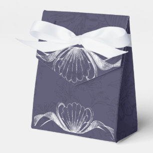 Ballotins Boîtes de faveurs florales bleues marine vintage