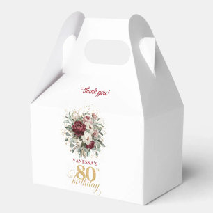 Ballotins Boîtes de Faveurs pour 80e Anniversaire Burgundy B