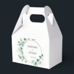 Ballotins Boîtes de Fleurs de Eucalyptus de Luxe en Or Perso<br><div class="desc">Boîtes de Faveur Personnalisées de Eucalyptus de Luxe en Or</div>