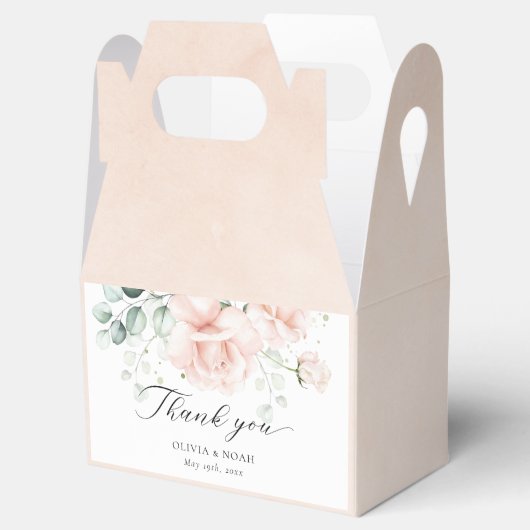 Ballotins Boîtes De Mariage Fleurs Roses Vides (Ouvert)