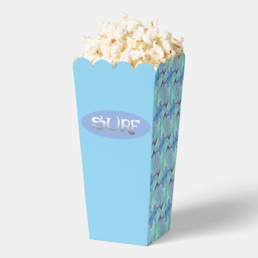 Ballotins Boîtes de pop-corn bleu ovale surf (Sauté)
