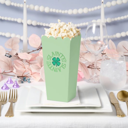 Ballotins boîtes de pop-corn vert Slainte (Mariage)