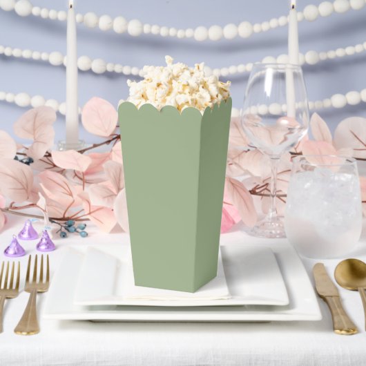 Ballotins Boîtes de Popcorn Vert Sauge Simple (Mariage)