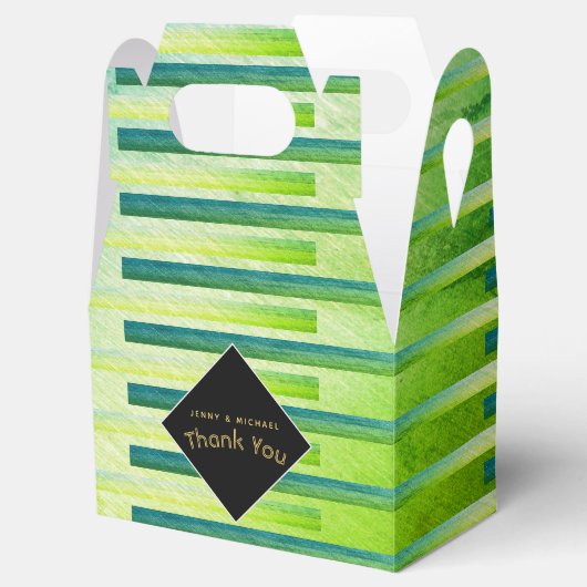 Ballotins Boîtes Gables personnalisées Ombre Green Metallic (Ouvert)