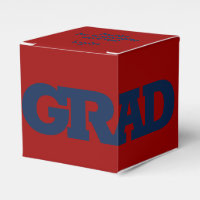 Bold GRAD Blue sur Dark Red Graduation Party