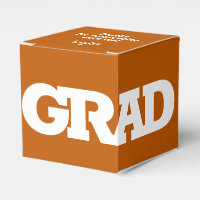 Bold GRAD White sur Burnt Orange Graduation Party