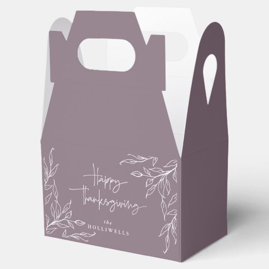 Ballotins Bon thanksgiving Motif Mauve Leaf (Ouvert)